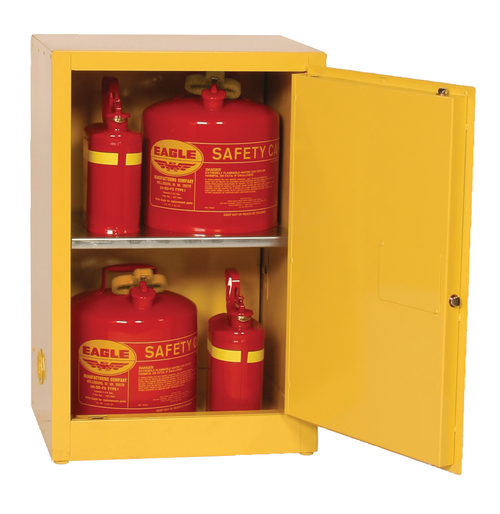 Eagle 1924X 12 Gallon 1-Shelf Yellow Fire Cabinet with Self Closing Doors - S1145-3