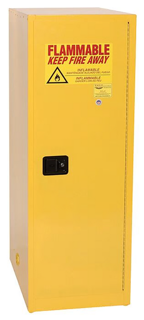 Eagle 1946X 48 Gallon 3-Shelf Yellow Space Saver Fire Cabinet with Manual Close Door - S1145-9A