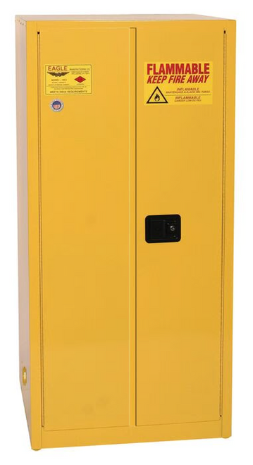 Eagle 6010X 60 Gallon 2-Shelf Yellow Fire Cabinet with Self Closing Doors - S1145-15