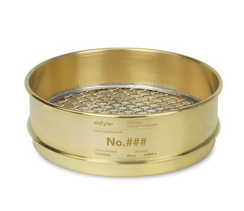 W.S. Tyler 4841 8in Full-Height Brass Frame with SS Cloth Test Sieve, 1.75in Mesh - S2380T-7