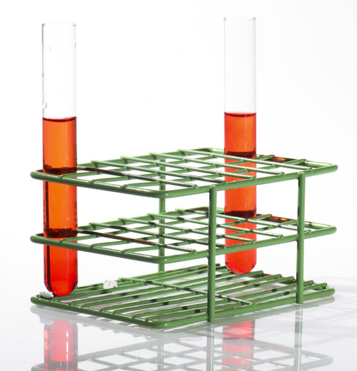BEL-ART F18788-1600 PoxyGrid 24-Place Green Half-Size Wire Test Tube Rack for 13-16mm Tubes