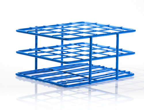 BEL-ART F18788-2001 PoxyGrid 20-Place Blue Half-Size Wire Test Tube Rack for 16-20mm Tubes