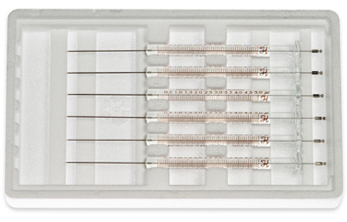 Hamilton 87989 Series 75ASN 5µL 6-Pack GC Syringes with 26s x 1.71" HP Point Style Needle for Agilent 7673A Autosampler