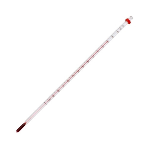 Thermco B120FWS, -30 to 120°F Laboratory Thermometers, Red Spirit Filled with White Back, Total Immersion