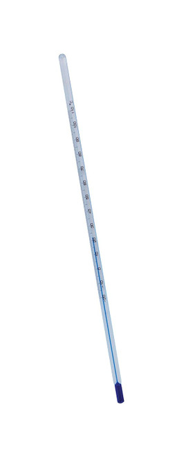 Accu-Safe -10 to 110°C Partial Immersion Laboratory Thermometer with Biodegradable Blue Organic Fill, 8" Length