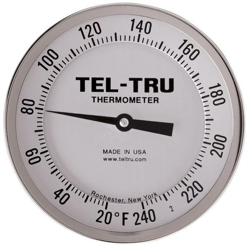 Adjustable-Angle Head Dial Thermometers, 5" Face with 2-1/2" Stem