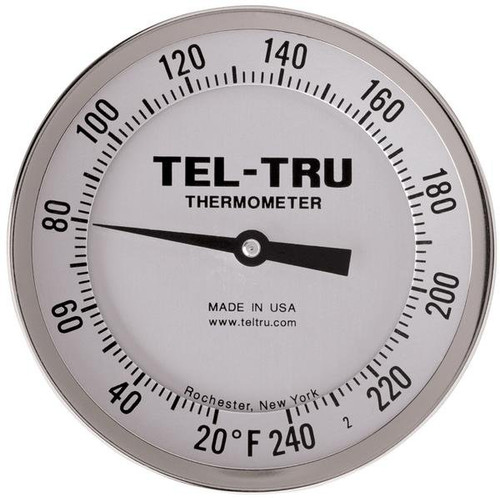 Adjustable-Angle Head Dial Thermometers, 5" Face with 12" Stem