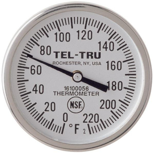 General Purpose Dial Thermometers, 1-3/4" Face with 8" Stem