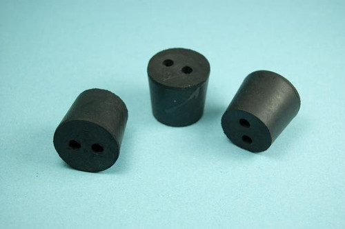 Two Hole Black Rubber Stoppers