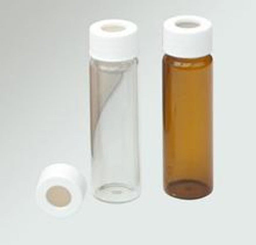 Thermo Scientific I-Chem® S246-0040 Amber Glass 40mL Processed Precleaned VOA Vials with Caps and Unbonded Septa