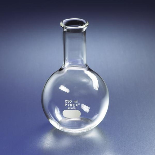 Corning 4060-125 PYREX® 125mL Long Neck Boiling Flasks with Flat Bottom and Tooled Neck