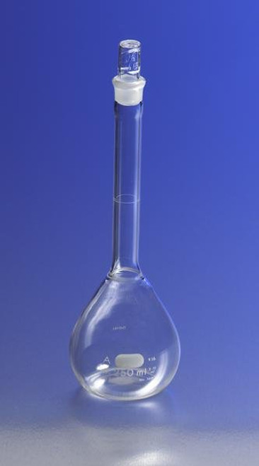 Corning 5680-100 PYREX® 100mL Class A Certified and Serialized Volumetric Flasks with Glass Standard Taper Stopper