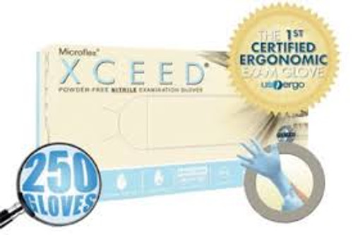 Microflex XC-310-S XCEED Ergonomic Powder-Free Nitrile Exam Gloves-Small