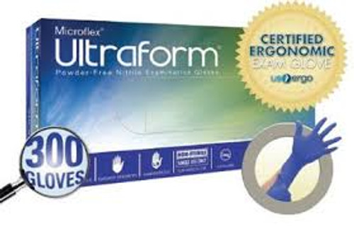 Microflex UF-524-XS Ultraform Powder-Free Nitrile Exam Gloves-X-Small
