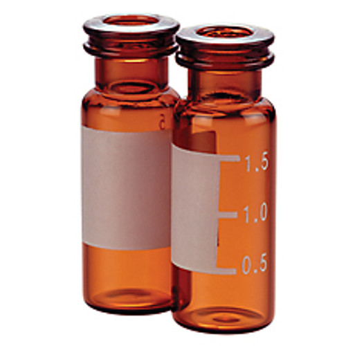 Thermo National Scientific C4011-S6W 2mL Silanized Amber Snap-It Vials with Marking Spot - NC4011-S6W