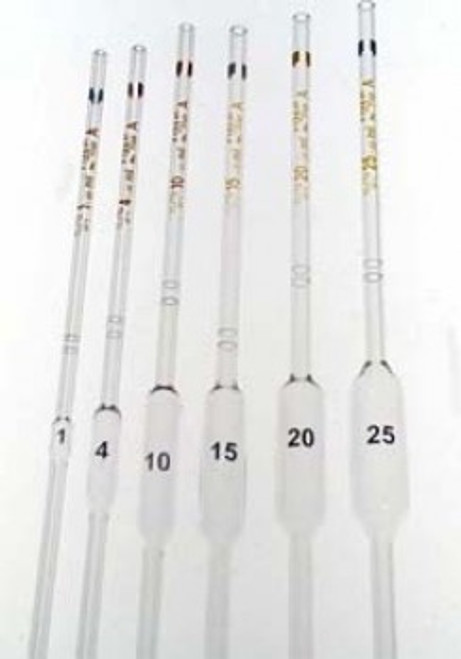 Corning 7103-2 PYREX® 2mL TC/TD Color-Coded Class A Reusable Glass Volumetric Pipets