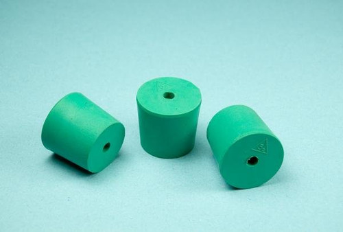 Plasticoid D1--M351 One Hole Green Neoprene Stoppers, Size 1