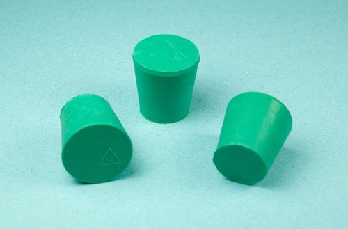 Plasticoid Q14-M350 Solid Green Neoprene Stoppers, Size 14