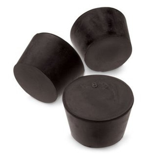 Solid Black Rubber Stoppers, Size 1