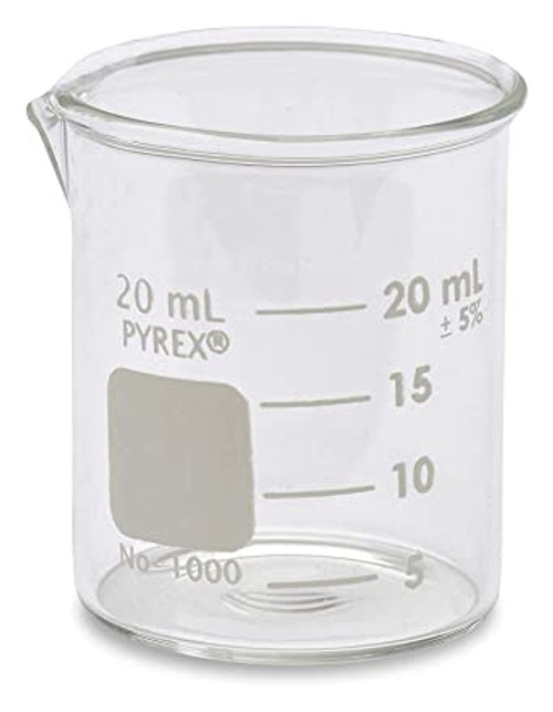 Corning 1000-20 PYREX® 20mL Graduated Griffin Low Form Beaker