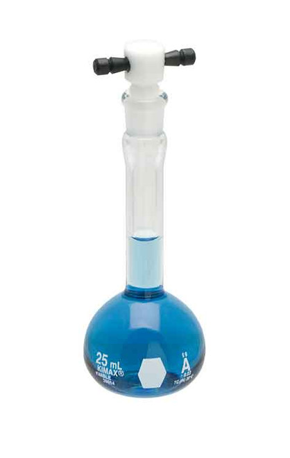 Kimble 28014F-250 KIMAX Class A 250mL Volumetric Flask with Blue Color-Coded PTFE Stopper