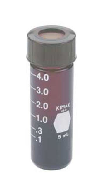 KIMBLE® 60705-3 ACCUFORM® Graduated 3mL Amber Vial with Open-Top Closures and PTFE-Faced Silicone Septa