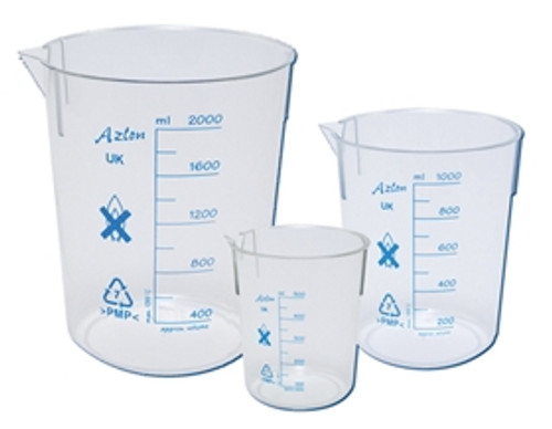 Dynalon 522085-0250 Azlon 250mL Square Ratio PP Beakers