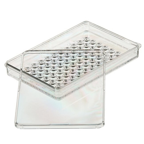 Thermo Nunc 470378 Clear Non-Sterile Treated 72-Well x 10μL MicroWell Cell Culture MiniTrays with Lids, Flat Bottoms - B3673-3