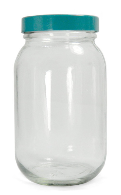 Clear Graduated Wide Mouth Jars, 8oz 58-400 Black Vinyl Lined Caps