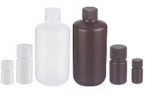 Wheaton® 209048 Star Leak-Resistant 250mL HDPE Narrow-Mouth Sample Bottles with 24-410 PP Screw Caps. 72/case