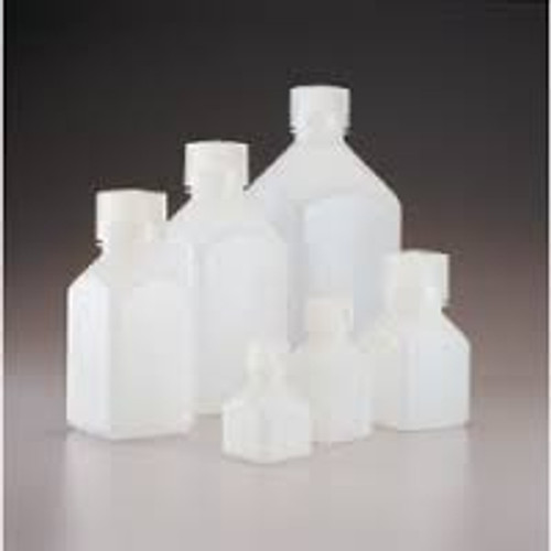 Nalgene 2018-0125 Square Narrow-Mouth HDPE Sample Bottles with Caps_125mL