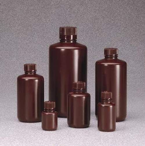 Nalgene 2004-9050 Narrow-Mouth Amber HDPE Sample Bottles with Caps_15mL