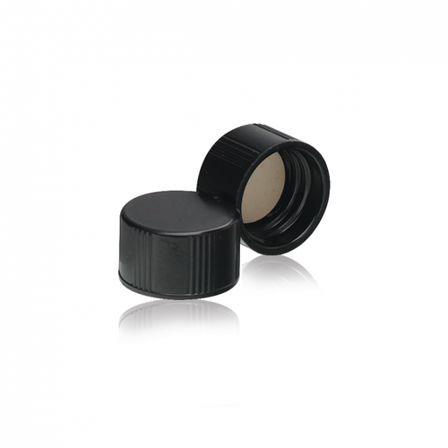 Wheaton 240218 Black Phenolic 24-400 Caps with Rubber Liner - B7620-6