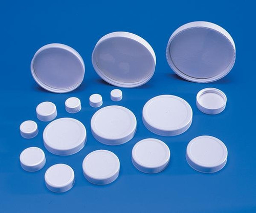 White Polypropylene Caps with Polyvinyl Liners
