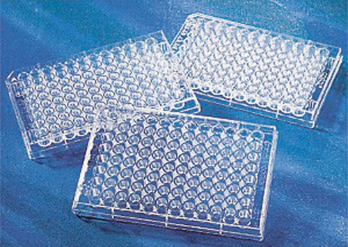Corning® 3879 96 Well Clear Round Bottom Polypropylene Not Treated Microplate, Corner Notch, Individually Wrapped, with Lid, Sterile