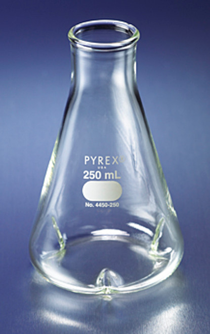 Corning 4450-250 PYREX® 250 mL Narrow Mouth Erlenmeyer Flask with Baffles - CGW4450-250