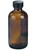 Qorpak GLC-01992 Amber 16oz (480mL) Boston Round Bottle with Black Phenolic Pulp-Vinyl Lined Cap