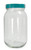 Qorpak GLC-01800 Type III Clear Glass Capacity 16oz (480ml) Standard Wide Mouth Bottle with Green Thermoset F217 and PTFE Lined Cap