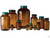 Qorpak GLC-02089 Amber Glass 1oz (30ml) Wide Mouth Packer Bottle with 28-400 Black Phenolic Pulp/Vinyl Lined Cap