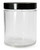 Qorpak GLC-01705 Clear Glass Straight Sided 16oz Round Jar with 43-400 Black Phenolic Pulp/Vinyl Lined Cap