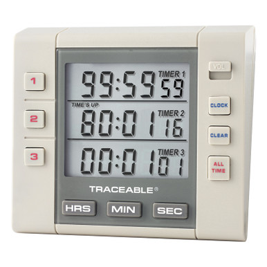 Fisherbrand Traceable Digital Three-Channel Alarm Timer with Triple-Line