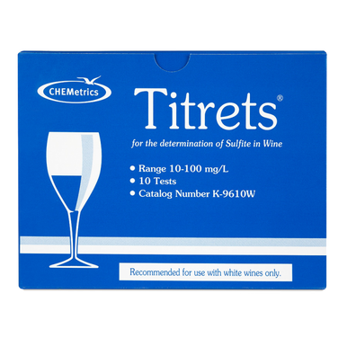 Wine Making Titrets SO2 Test Kit For Wine 10 Tests (White Wines