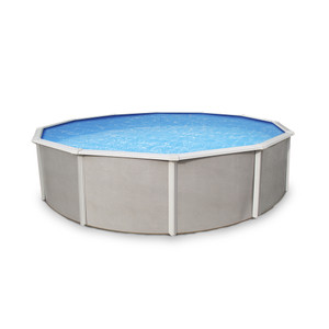 Belize 15' Rd 52'' Round Steel Wall Above Ground Pool w/ 6-in Top Rail