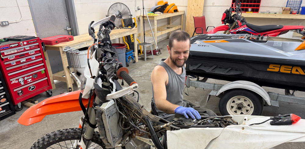 Troy Morrison at work in the shop