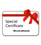Recreational Special Certificate - 10% OFF - US dollars - (On the regular price of all the balls, rackets, sets, etc.)*