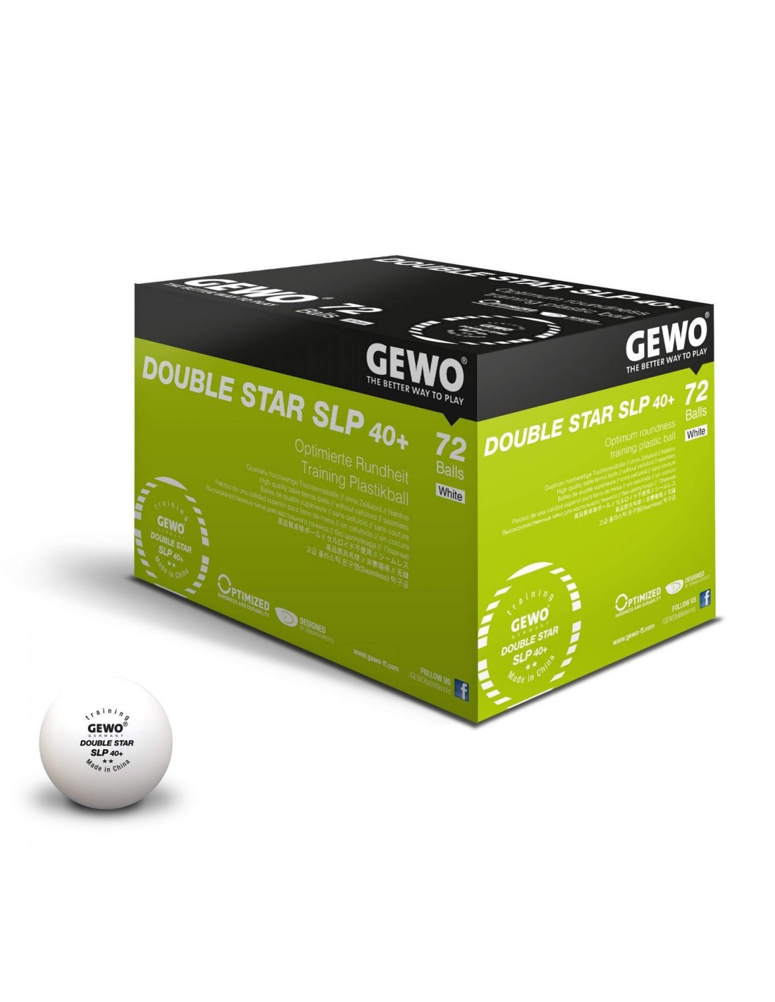 Balls Gewo Double Star SLP 40+ W (72) PingPong Depot