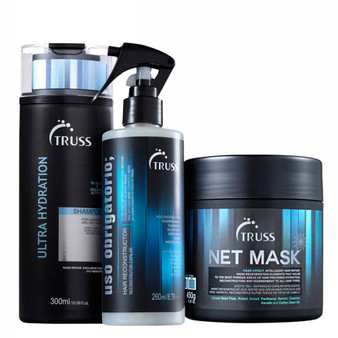 Truss Kit Net Mask + Ultra Hydration Shampoo + Uso Obrigatório Hair Reconstructor