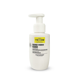 Alfaparf Bond Hero Yellow Repair With Almond Proteins Cacao Fluído Reestruturante 100ml/3.38fl.oz Alfaparf Bond Hero Yellow Repair With Almond Proteins Cacao Fluído Reestruturante 100ml/3.38fl.oz