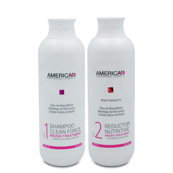 Kit American Desire Progressive Brush Treatment Clean Force Nutritive Professional Use 2x250ml/2x8.45fl.oz