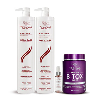 Kit Ravenna Daily Care + B-tox Blond : Hydration, Straightening, and Intense Shine